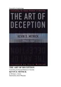 The Art Of Deception By Kevin Mitnick