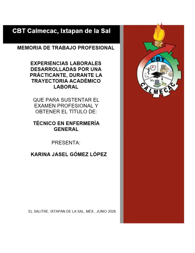 Trabajo de Titulación en Técnico en Enfermería