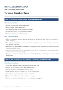 Universal Human Values Questions