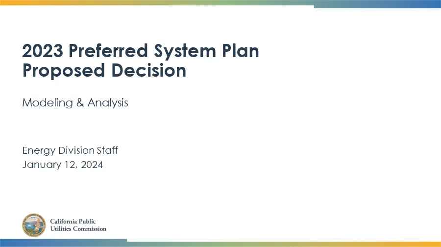 Updated SERVM and RESOLVE Analysis Presentation - January 2024