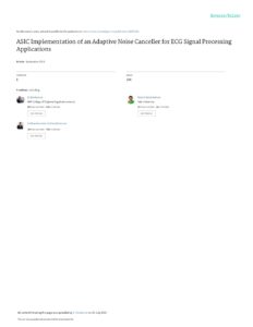 ASIC Implementation Of An Adaptive Noise Canceller For ECG Signal Processing Applications