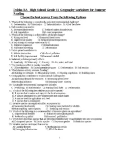 Geo Work Sheet