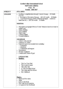 IX Half Yearly Syllabus 2026 27.Docx