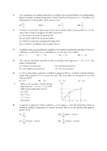 Kinematics Revision