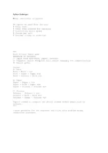 Python Challenges (3)