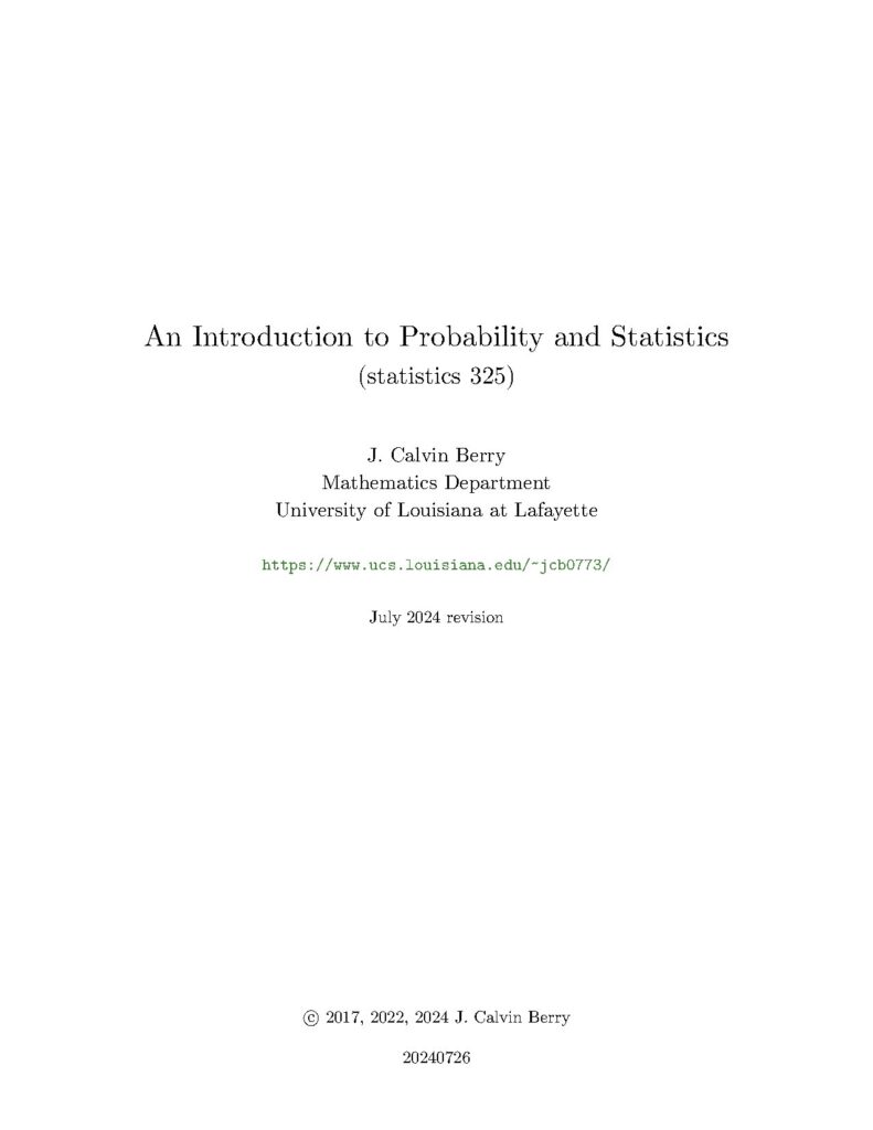 An Introduction to Probability and Statistics