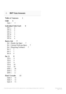 BMT Quiz Answers and Study Guide
