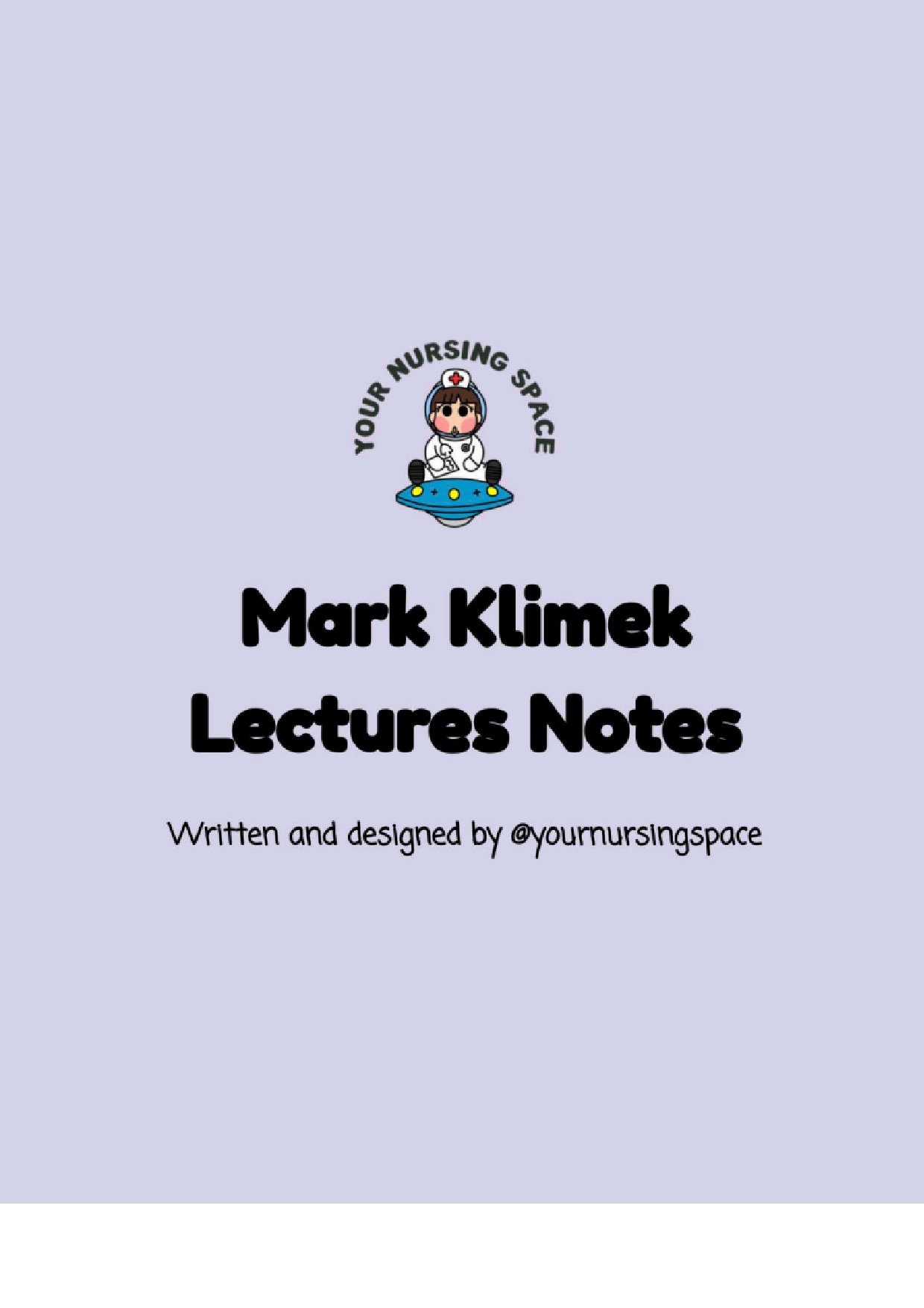Mark Klimek Lecture 1 To Lecture 12 Notes