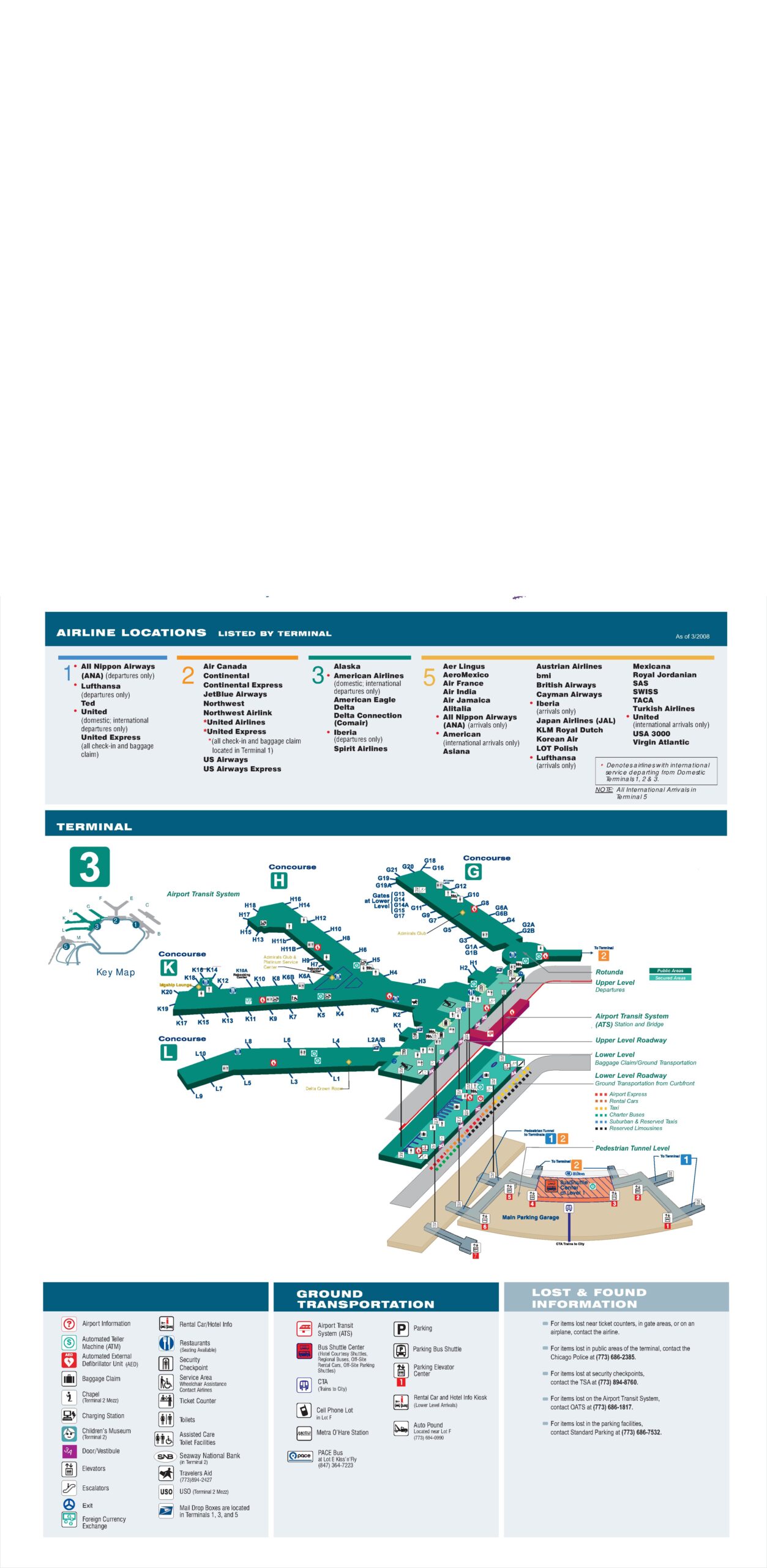 O’Hare Terminal 3 Airline Map