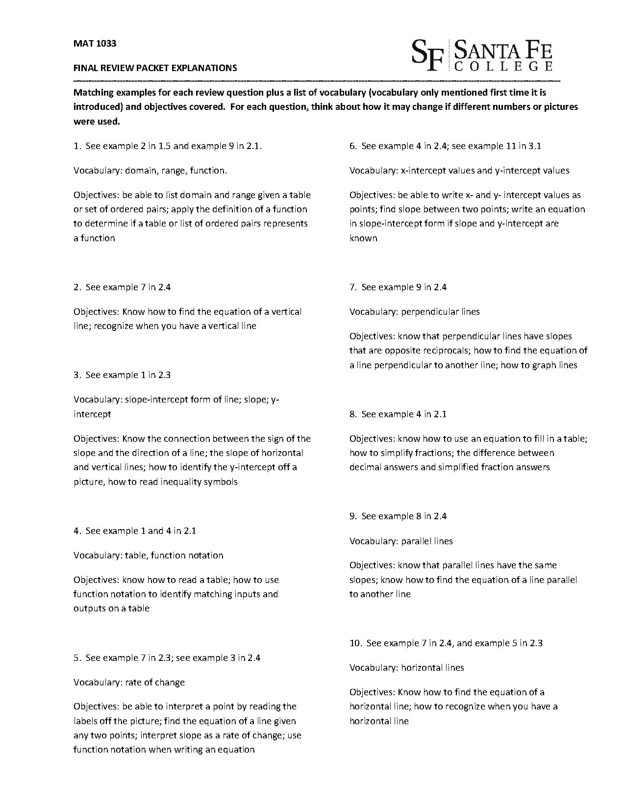 Mat 1033 Final Review Packet Explanations