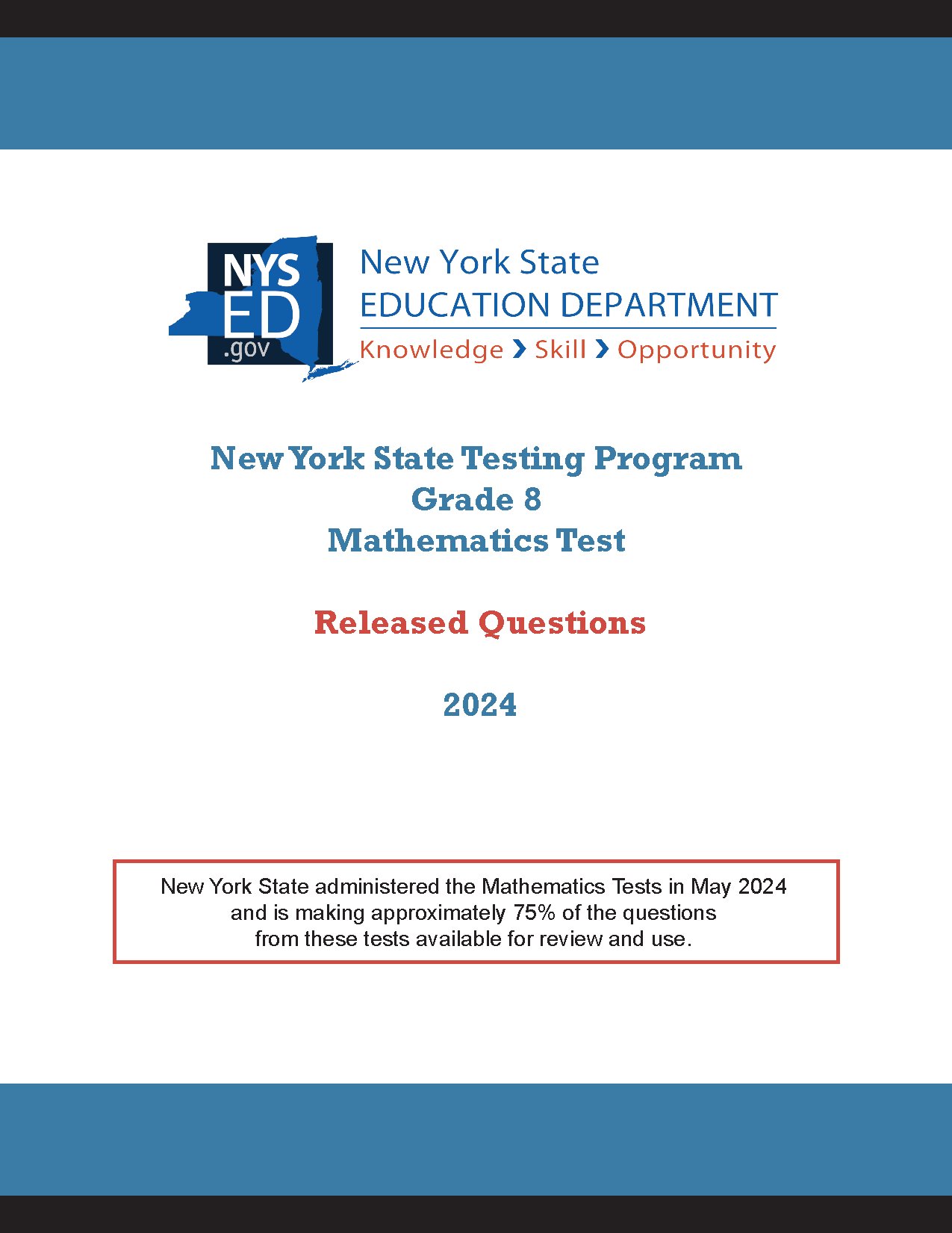 NYS Grade 8 Mathematics Test Released Questions