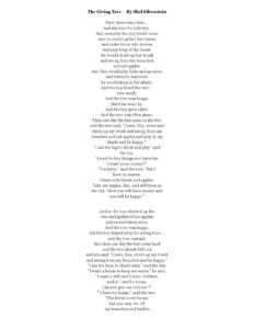 The Giving Tree Text-Book by Shel Silverstein