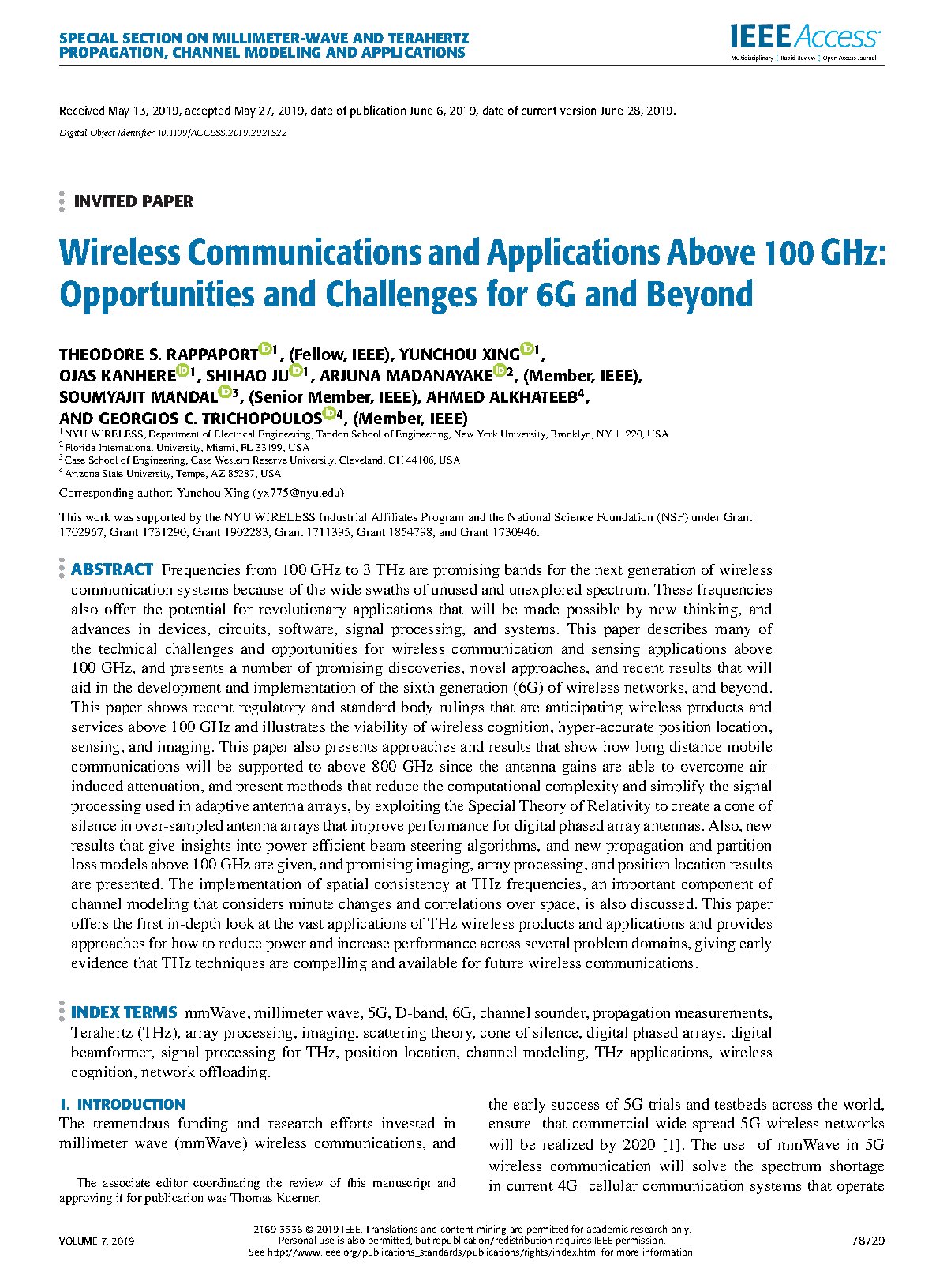 Wireless Communications and Applications Above 100 GHz: Opportunities and Challenges for 6G and Beyond