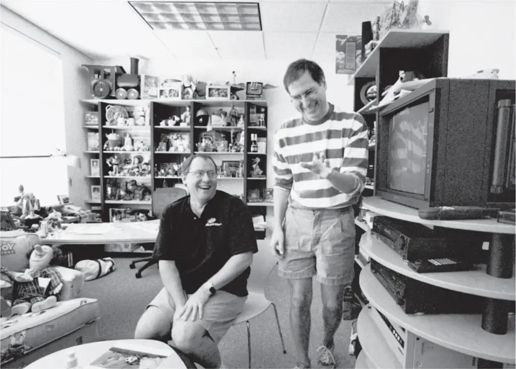 With  John  Lasseter,  August  1997:  His  cherubic  face  and  demeanor  masked  an  artistic