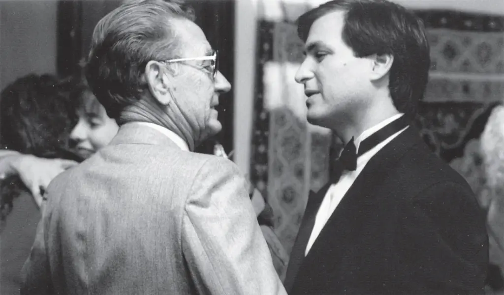 With his proud father Paul Jobs: After Steve’s sister Mona tracked down their biological father,