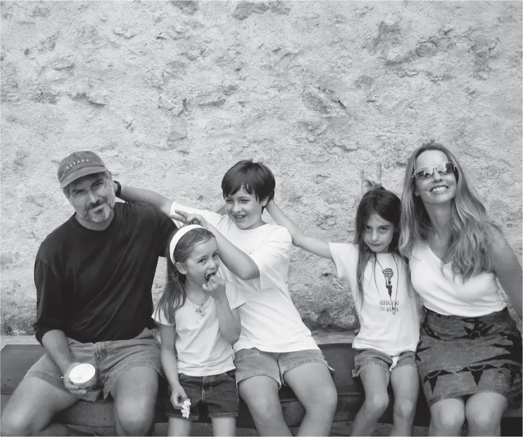 Steve, Eve, Reed, Erin, and Laurene in Ravello, Italy, 2003: Even on vacation, he often withdrew