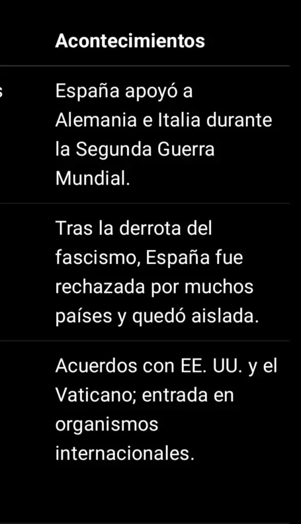 4. Seis sustantivos que definan la etapa autárquica