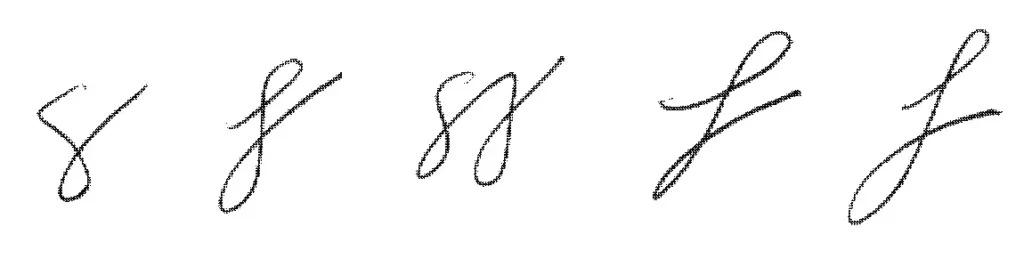 Shown in the figure eight shape anywhere in the writing. Most commonly found in the lower loop of