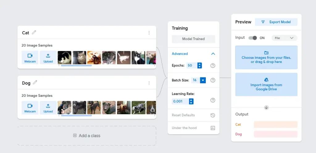 When  training  finishes,  test  the  live  preview  with  new  gestures  or  upload  images  from  your