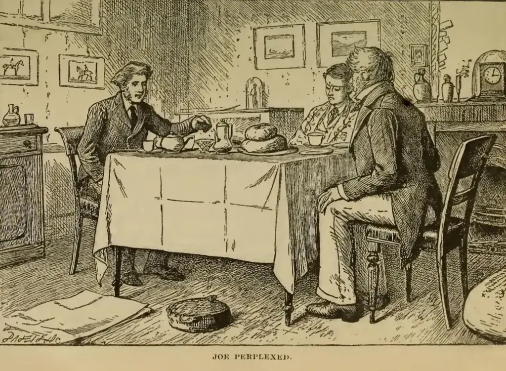 As to his shirt-collar, and his coat-collar, they were perplexing to reﬂect