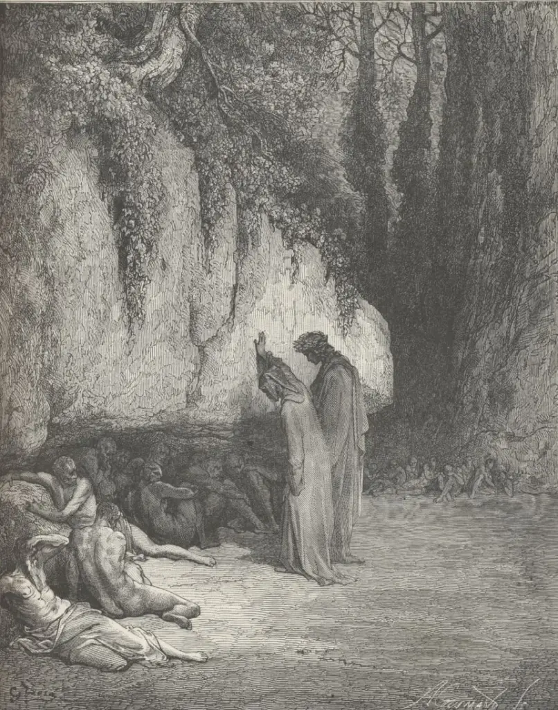 The Divine Comedy by Dante Alighieri — And with his arms did fold his knees about,