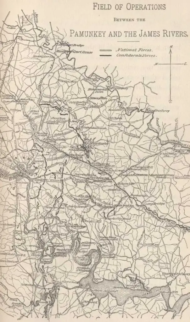 Two roads were traversed by the troops in this move. The one nearest to
