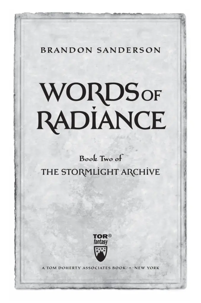 Words of Radiance (The Stormlight Archive, #2) by Brandon Sanderson — Figure 1