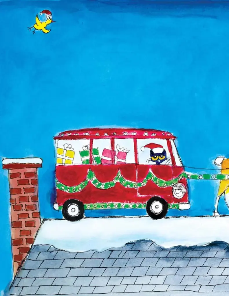 Pete the Cat Saves Christmas by Eric Litwin — As the children were sleeping all snug in their beds,