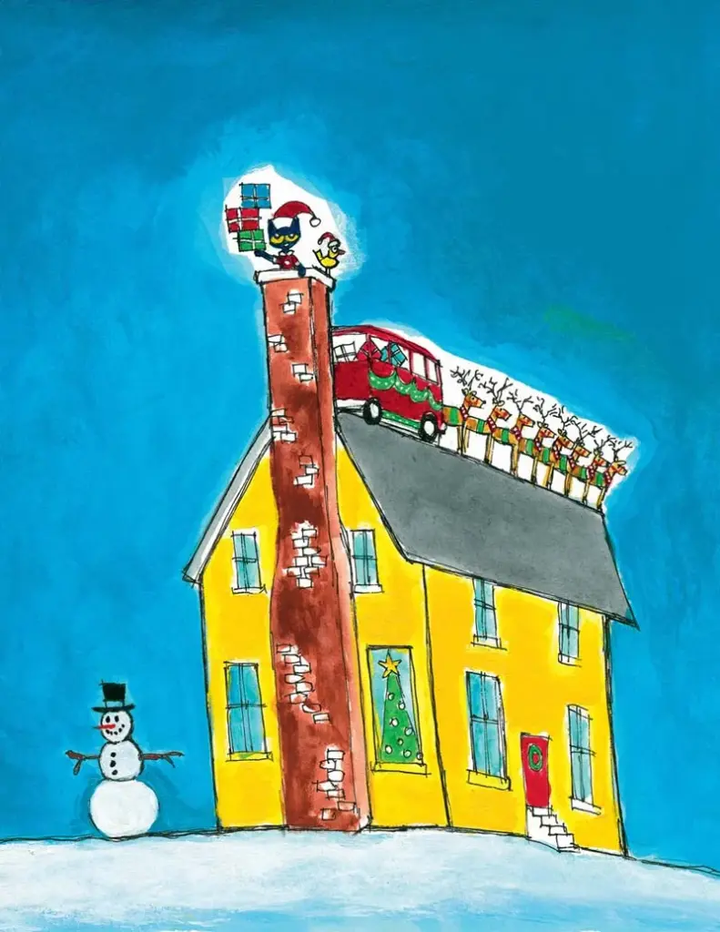 Pete the Cat Saves Christmas by Eric Litwin — Straight down the chimney Pete