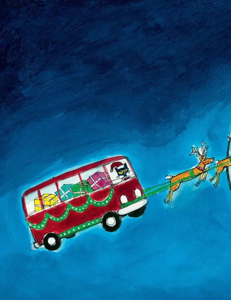 Pete the Cat Saves Christmas by Eric Litwin — Then the minibus