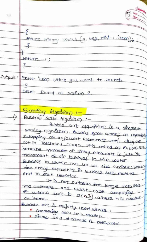 Data Structures and Algorithms Handwritten Notes — Figure 3