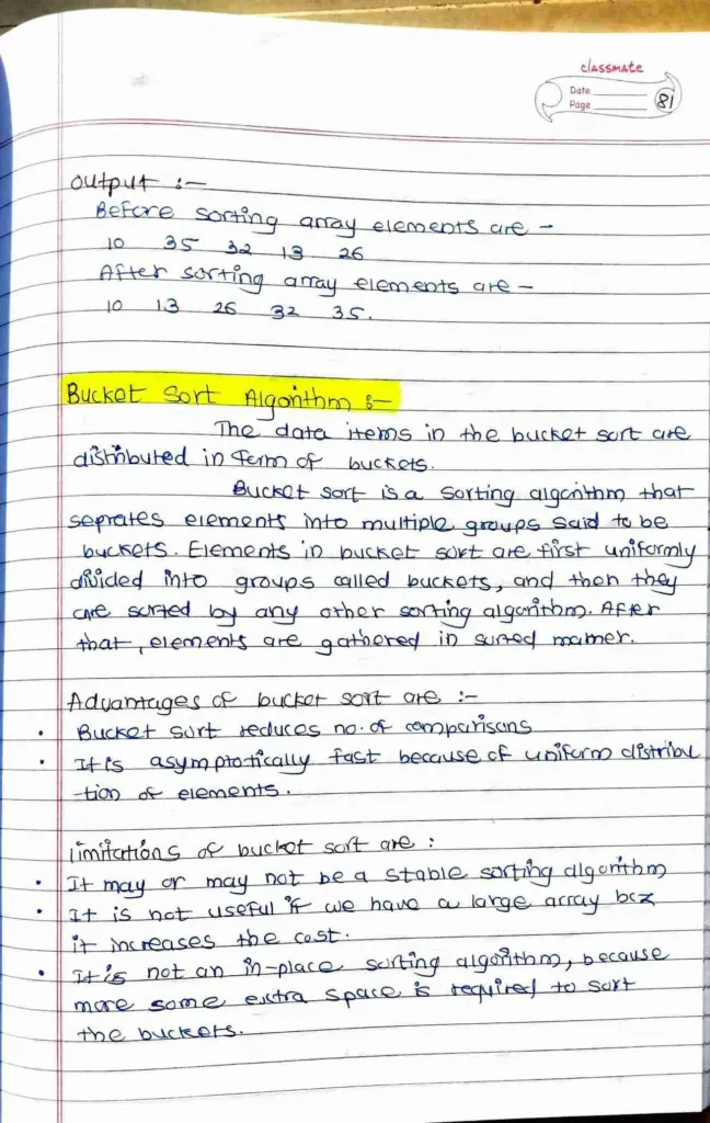 Data Structures and Algorithms Handwritten Notes — Figure 4