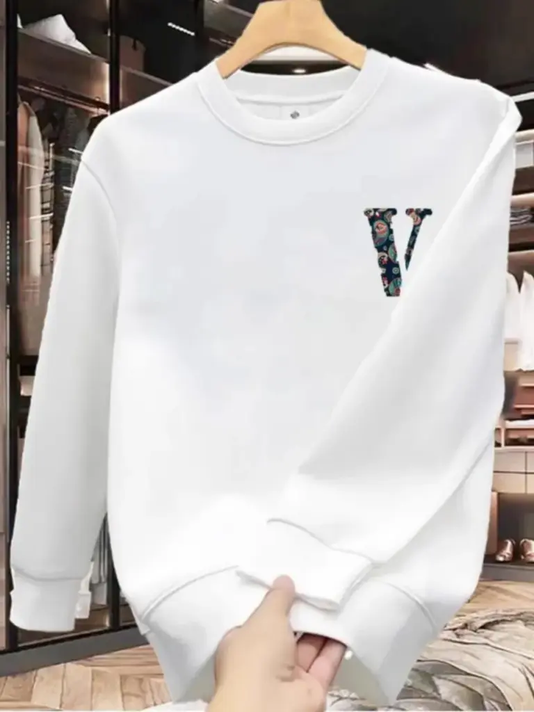 Sweatshirt V Paisley (Blanc)