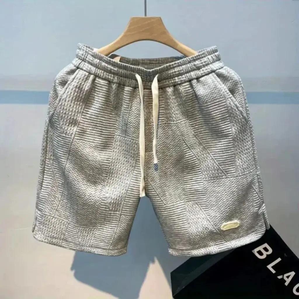 Short Gris Texturé Drawstring