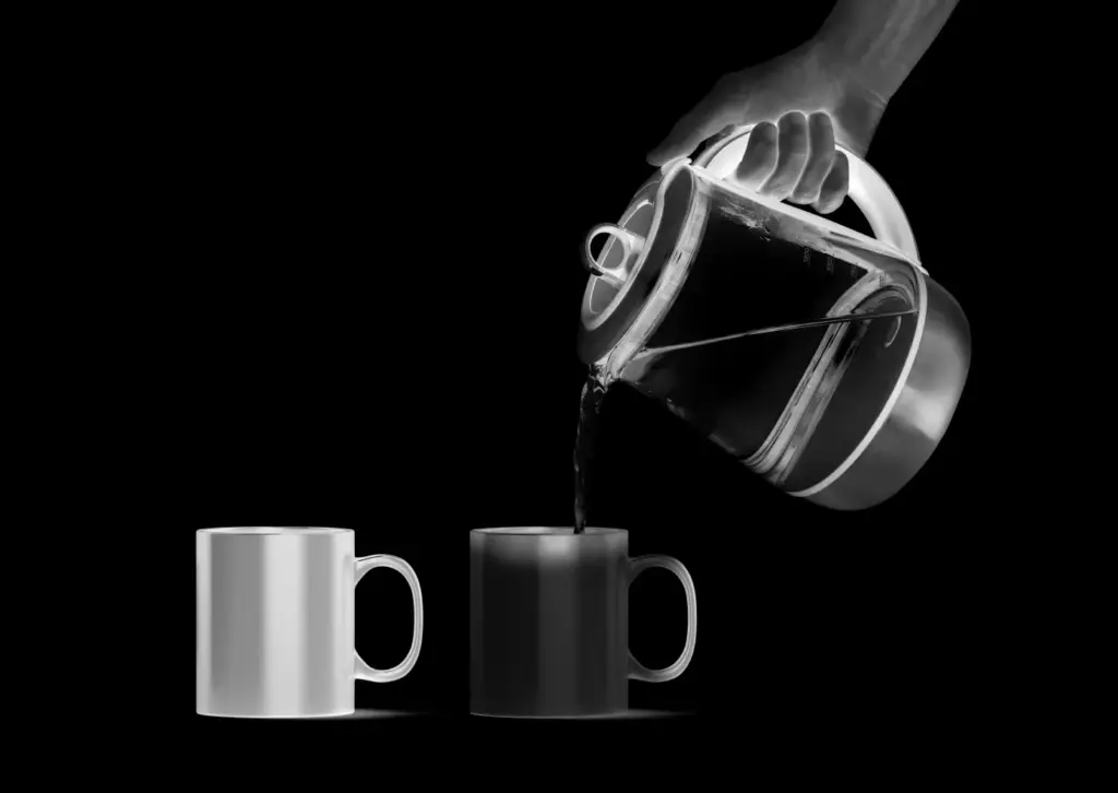 As the hot mug cools down, it will change back to its original colour.