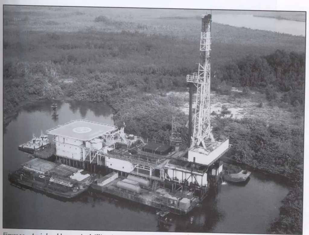 A typical swamp drilling rig